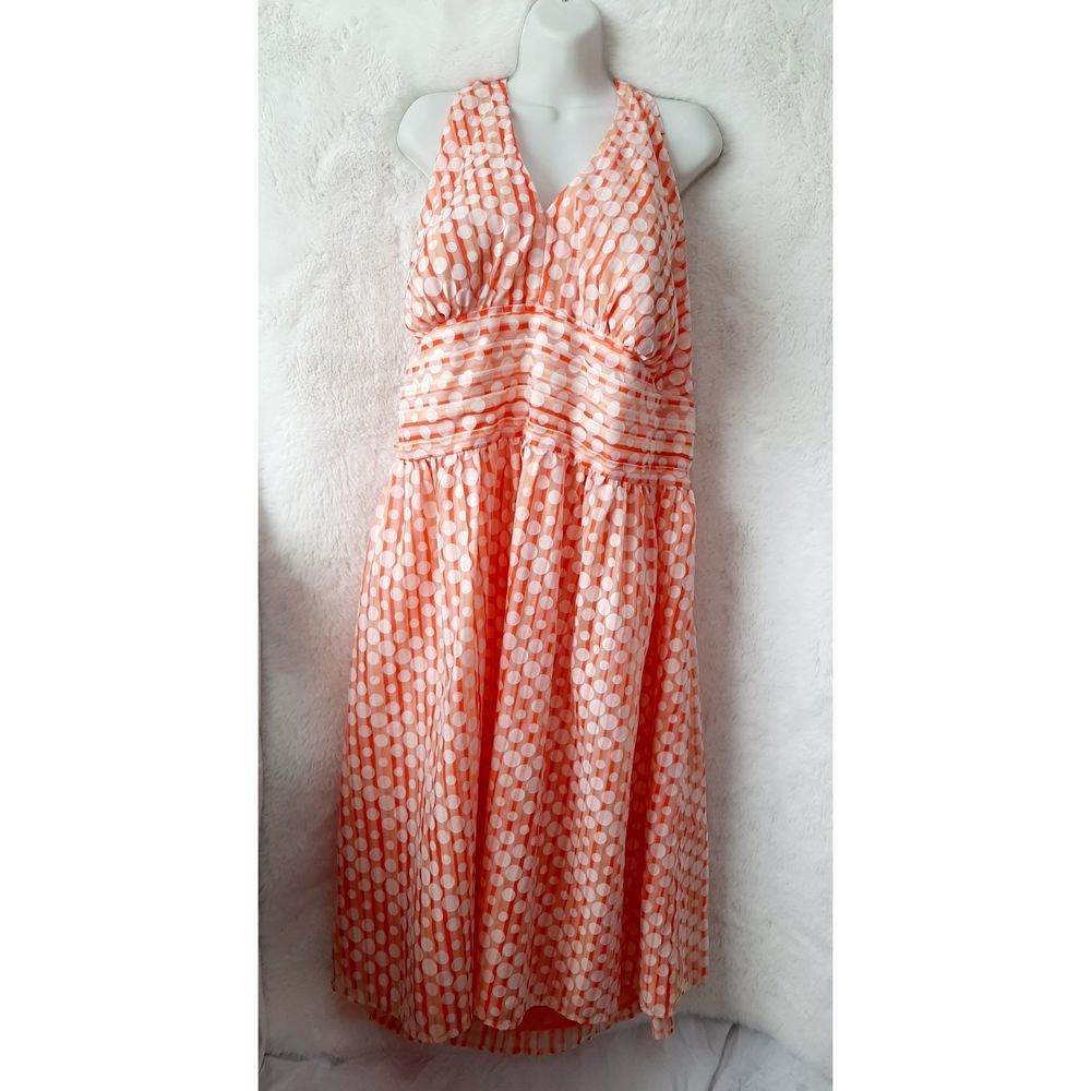Cato sz 26 plus orange halter circles full dress - Picture 3 of 5